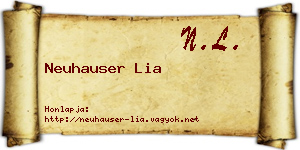 Neuhauser Lia névjegykártya